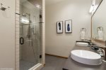 Attached ensuite bath with walk in shower 